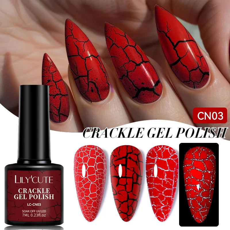 LILYCUTE 7ML Black Silver Red Reflective Glitter Gel Nail Polish Sparkling French Soak Off Long Lasting Manicure Nails Art Gel