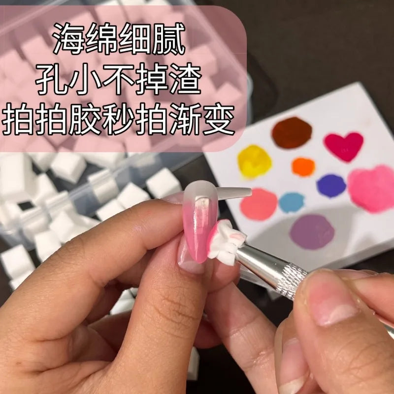 25/50/100Pcs Square Nail Art Sponge Set Gradient Nail Brushes Gel Polish Design Nail Sponge Grab Pen Manicure Supplies 229w