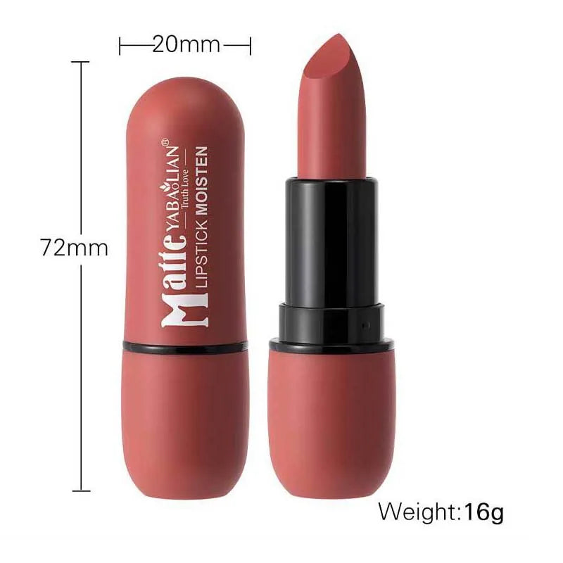6-Color Matte Lipstick: Velvet Lip Color, Smooth, Waterproof, Long-Lasting Color Lip Makeup