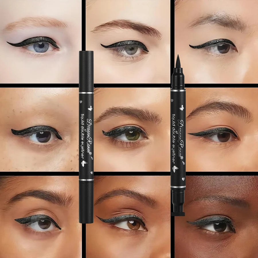 Double-Ended Stamp Liquid Eyeliner - Waterproof & Smudge-Proof