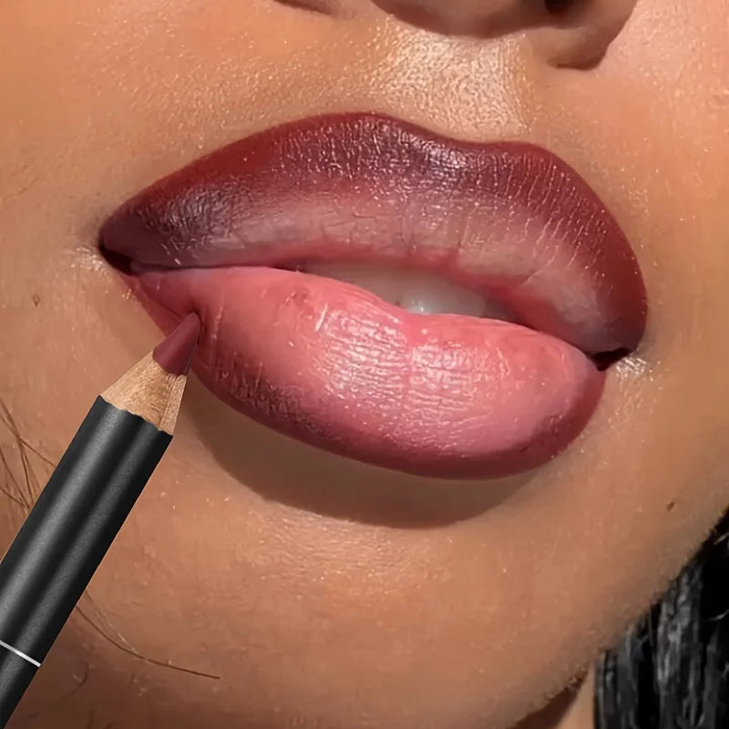 Velvet Matte Lip Liner, Waterproof Non-Fading Long Lasting Lip Pencil, Smooth Application Lip Contour Makeup for Women