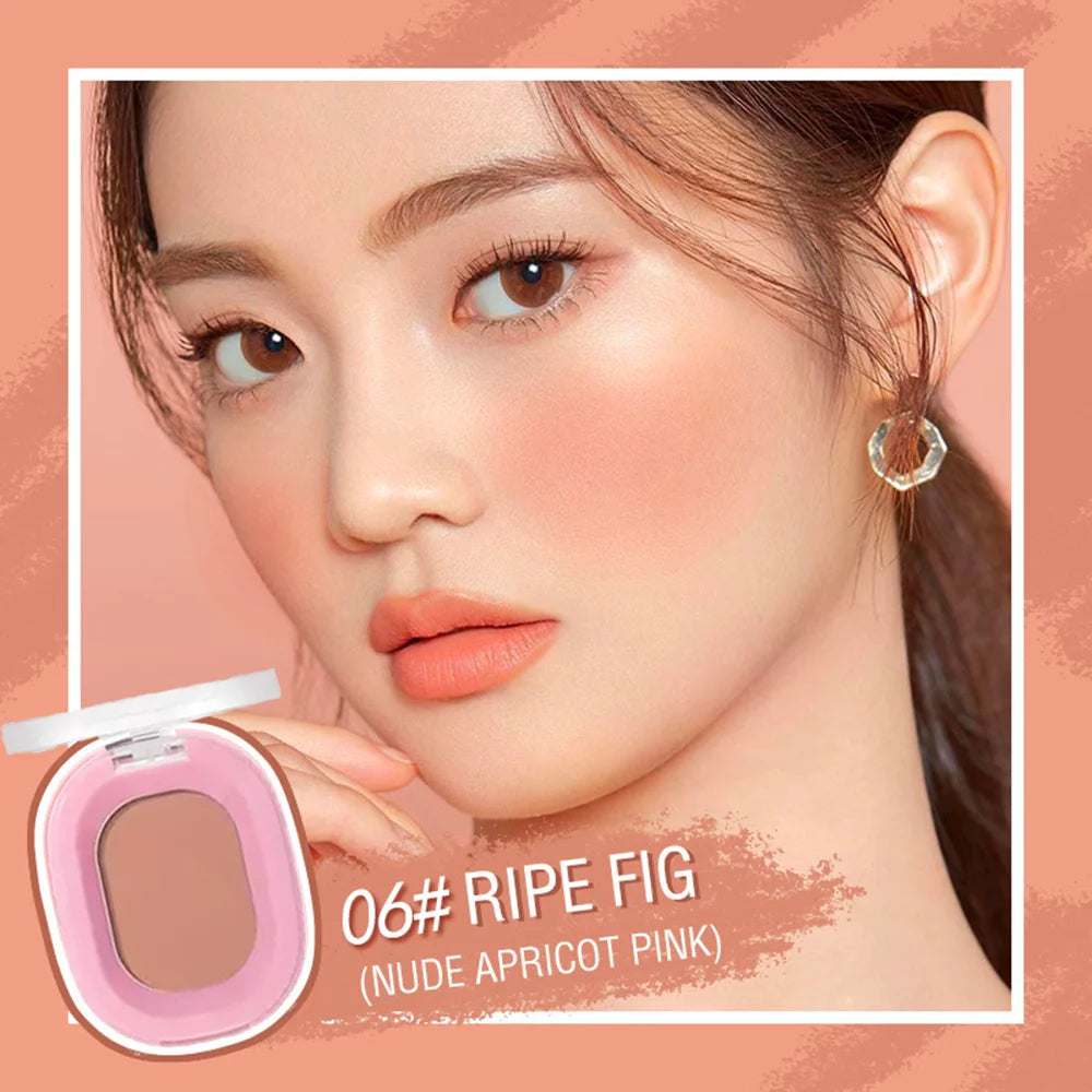 Monochrome Matte Blush Powder,Natural Nude Cheek Rouge,Brightening Long-Lasting Waterproof,Easy Apply,Safe Xmas Halloween Makeup