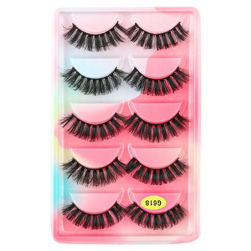 SHIDISHANGPIN 3/5/16 Pairs Natural Long False Eyelashes Dramatic Fluffy 3D Mink Lashes Wispy Wholesale Eye Lashes Thick Cils