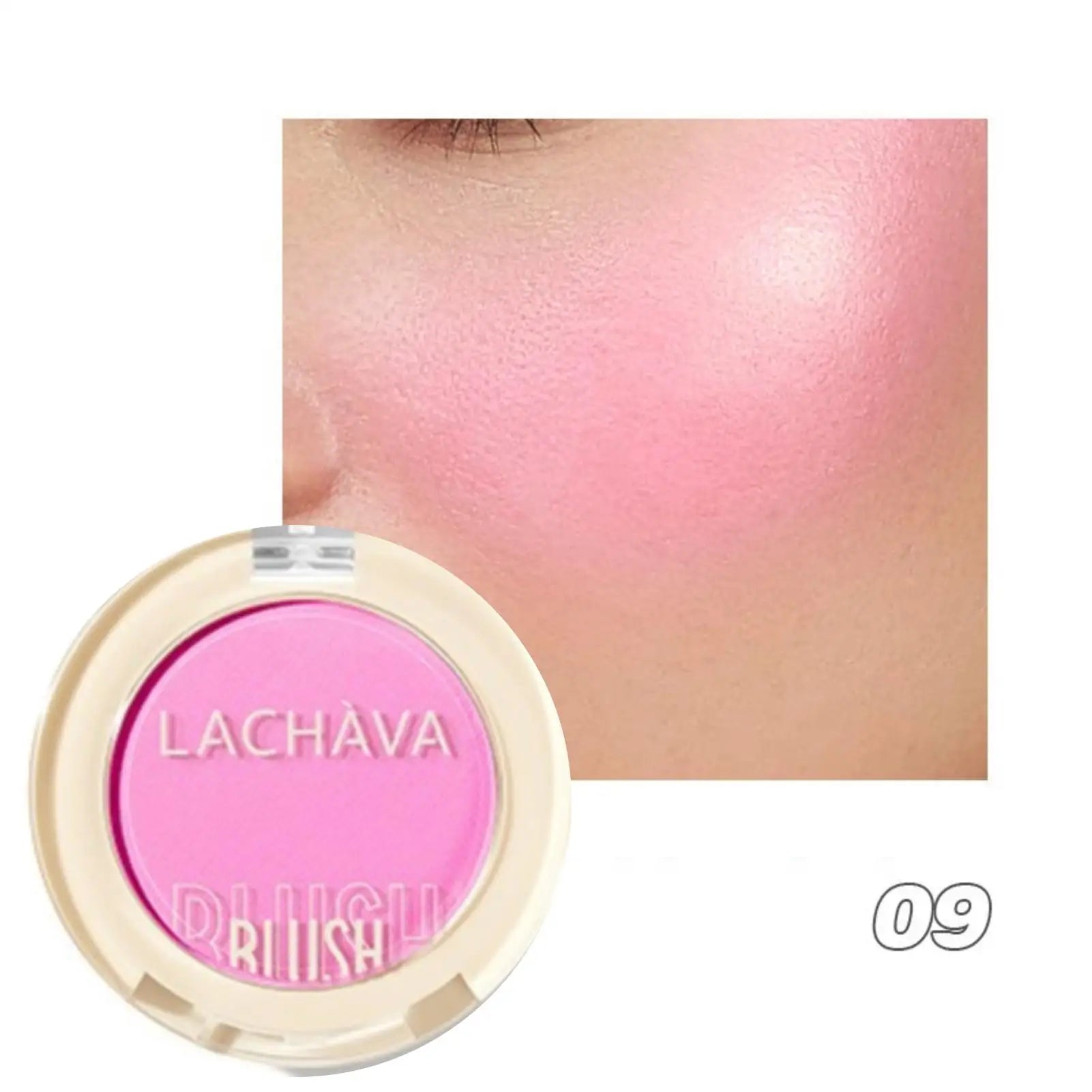 1PC Monochrome Blush Palette, Low Saturation Powder, Matte Effect, Pink/red, Long-lasting, Suitable for Date and Daily Needs