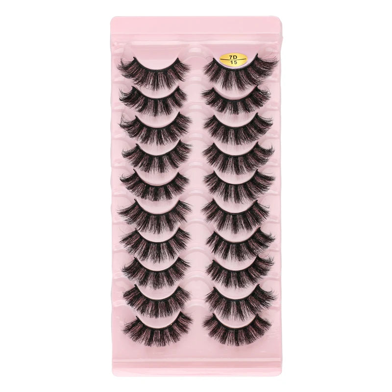 SHIDISHANGPIN 3/5/16 Pairs Natural Long False Eyelashes Dramatic Fluffy 3D Mink Lashes Wispy Wholesale Eye Lashes Thick Cils