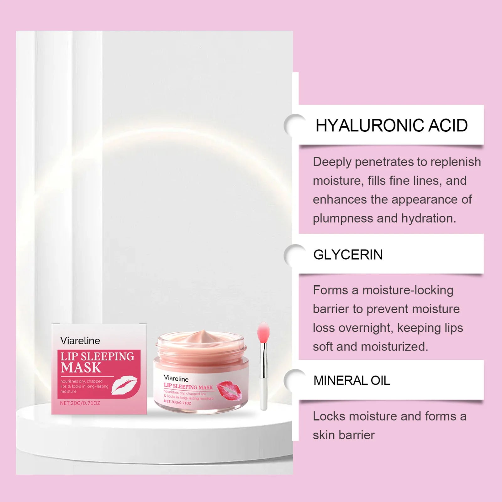 20g Lip Mask,Overnight Hydrating Lip Mask,For Dry Chapped Lips Deep Nourishing Sleep Lip Care Treatments For Soft Plumps Lips