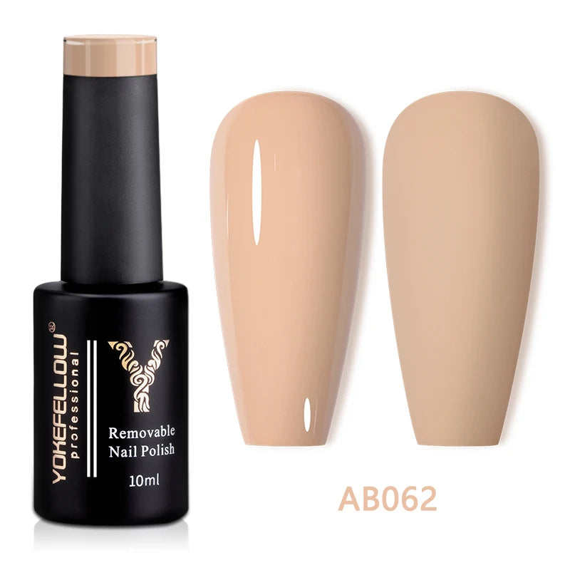 YOKEFELLOW 10ml Jelly Nude Gel Nail Polish High Quality Translucent Pink Nail Gel Varnish Soak Off UV Gel Polish Long Lasting