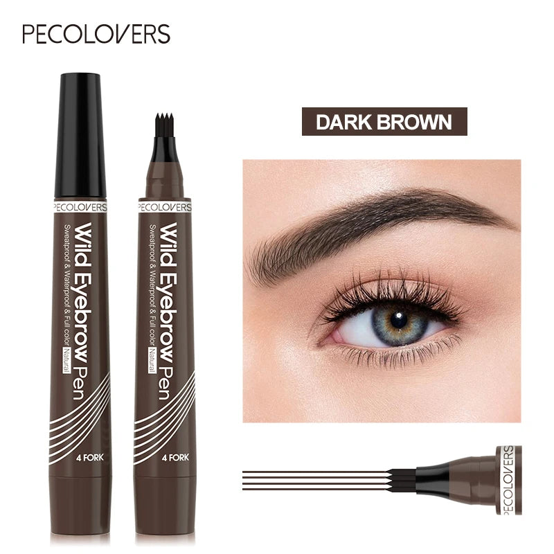 Eyebrows Pen Eyebrow Tattoo Waterproof Liquid Black Eye Brow Makeup Pencil Microblading