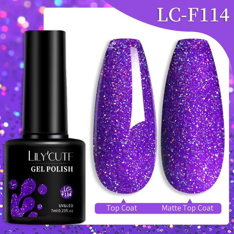 LILYCUTE 7ML 3 IN 1 Platinum Cat Magnetic Gel Nail Polish Silver Moonlight Magnetic Nail Sparkling Glitter Semi Permanent UV Gel