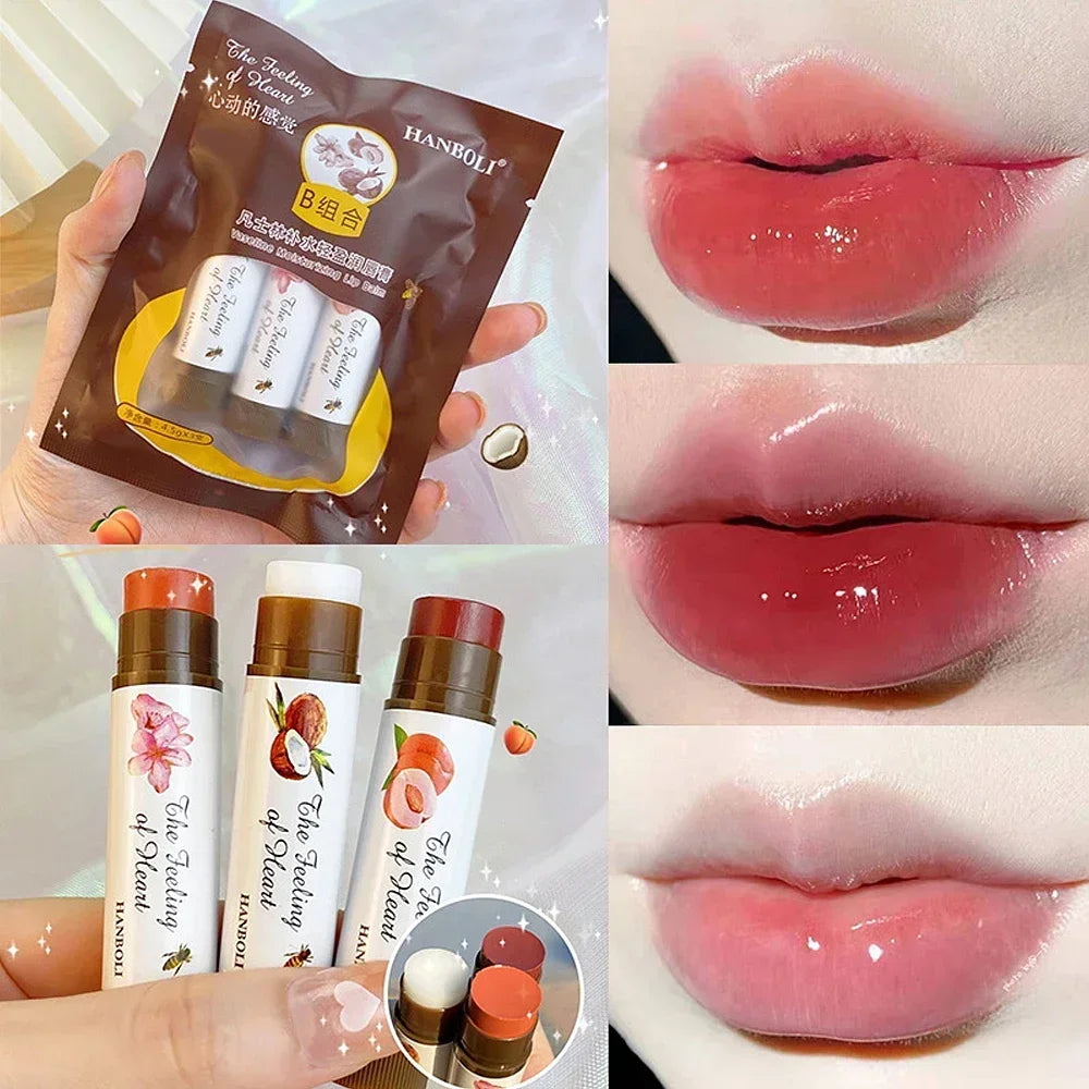 Colored Fruit Lip Balm Long Lasting Natural Nourishing Moisturizing Lipsticks Peach Tea Orange Jelly Plumping Lips Care Makeup