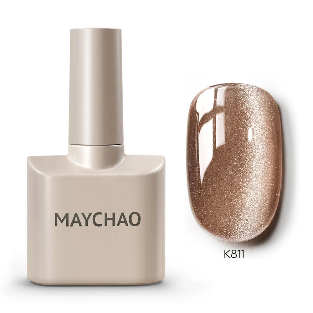 MAYCHAORomantic Galaxy Cat Eye Gel Nail Polish With Magnet Soak off UV Holographic Magnetic Rainbow Gel Polish for Nail Manicure