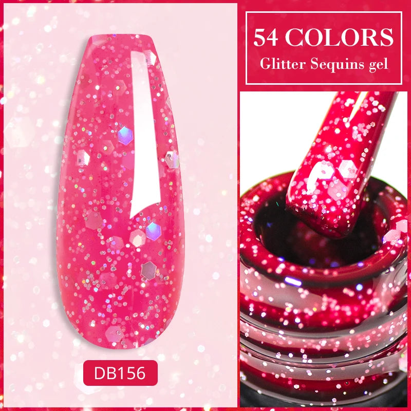 7ML Ice Transparent Glass Bead Moonlight Cat Eye Magnet Gel Nail Polish Jelly Ultra Shine Glitter Semi Permanent Soak Off UV Gel