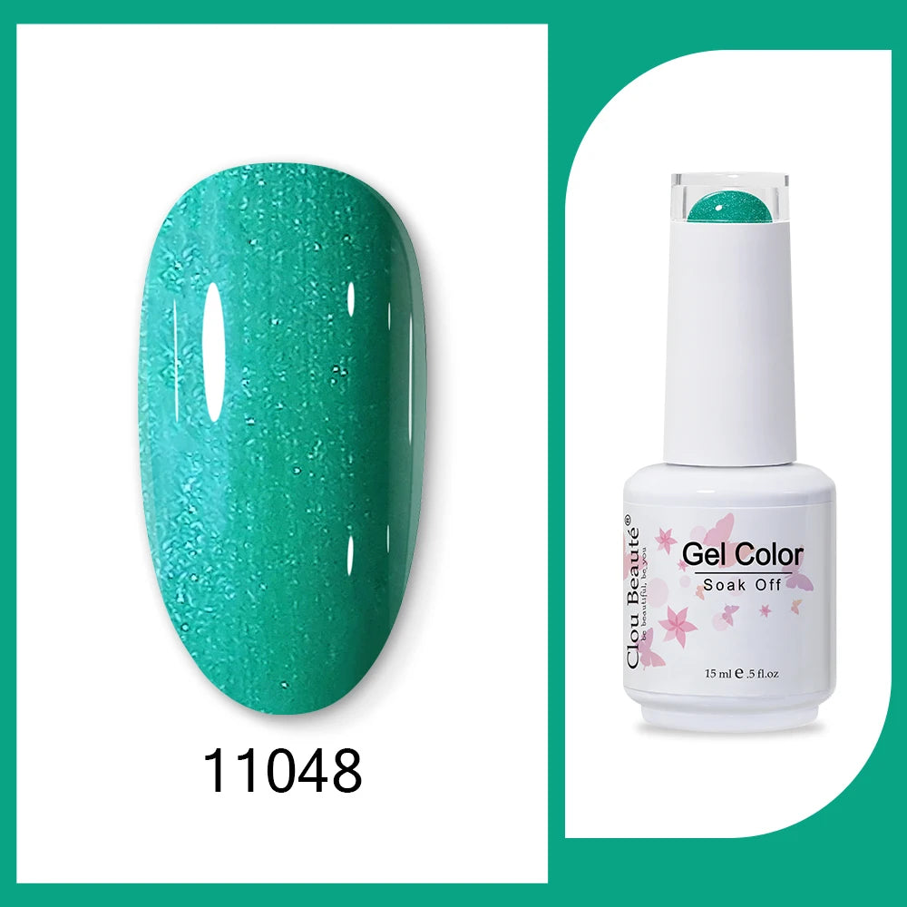 Clou Beaute 15ml HEMA TPO FREE Gel Nail Polish Bright Dark Army Green Gel Lacquer Semi Permanent Art Organic  Nail Gel Varnish