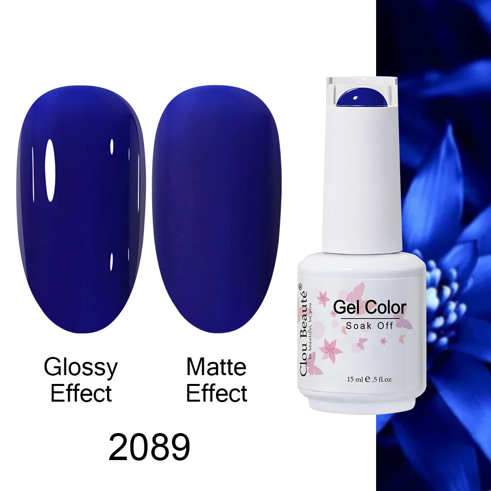 Clou Beaute Royal Blue Color Winter Trendy Semi Permanent Nail Art Manicure Varnishes Gel Nail Polish Hybrid Base Gel Top Coat