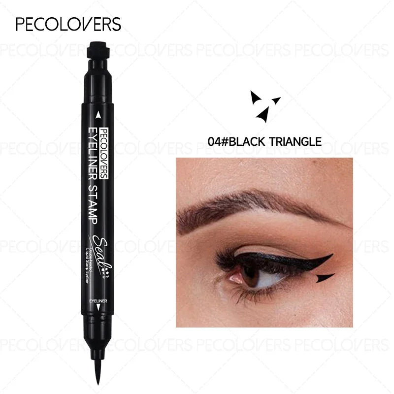 1PC Liquid Eyeliner Stamp - Waterproof, Slim Gel Felt Tip with Heart, Star, Triangle & Flower Shapes for Creative Eye Makeup