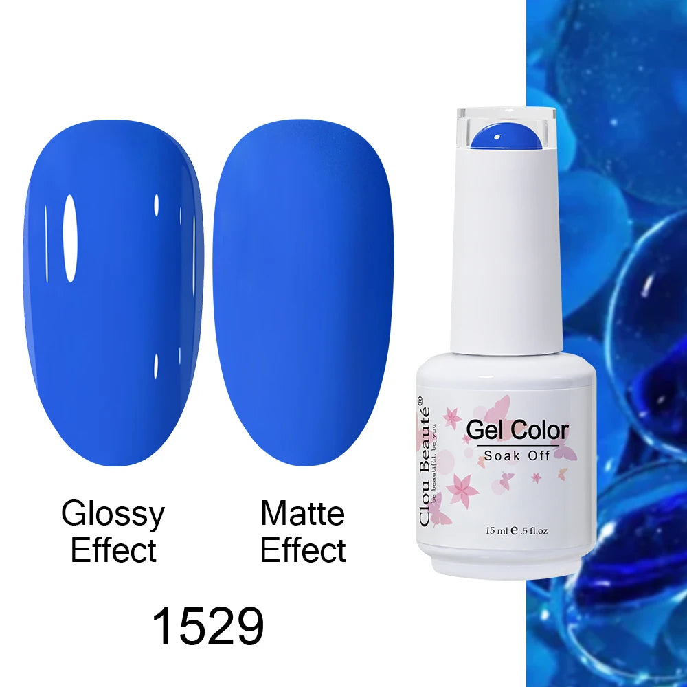 Clou Beaute Royal Blue Color Winter Trendy Semi Permanent Nail Art Manicure Varnishes Gel Nail Polish Hybrid Base Gel Top Coat