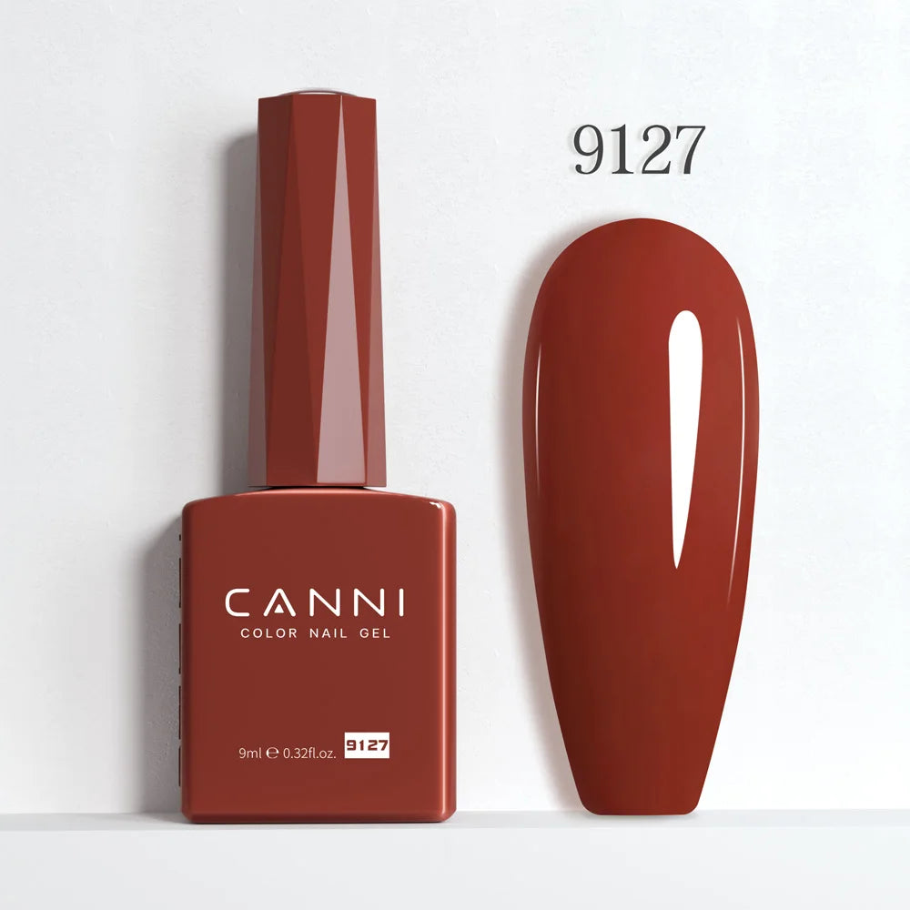 CANNI Hema Free Nail Gel Polish Fall Color Collection Semi Permanent Diamong Long Wear Top Coat Red Gorgeous JellyNude Color 9ml
