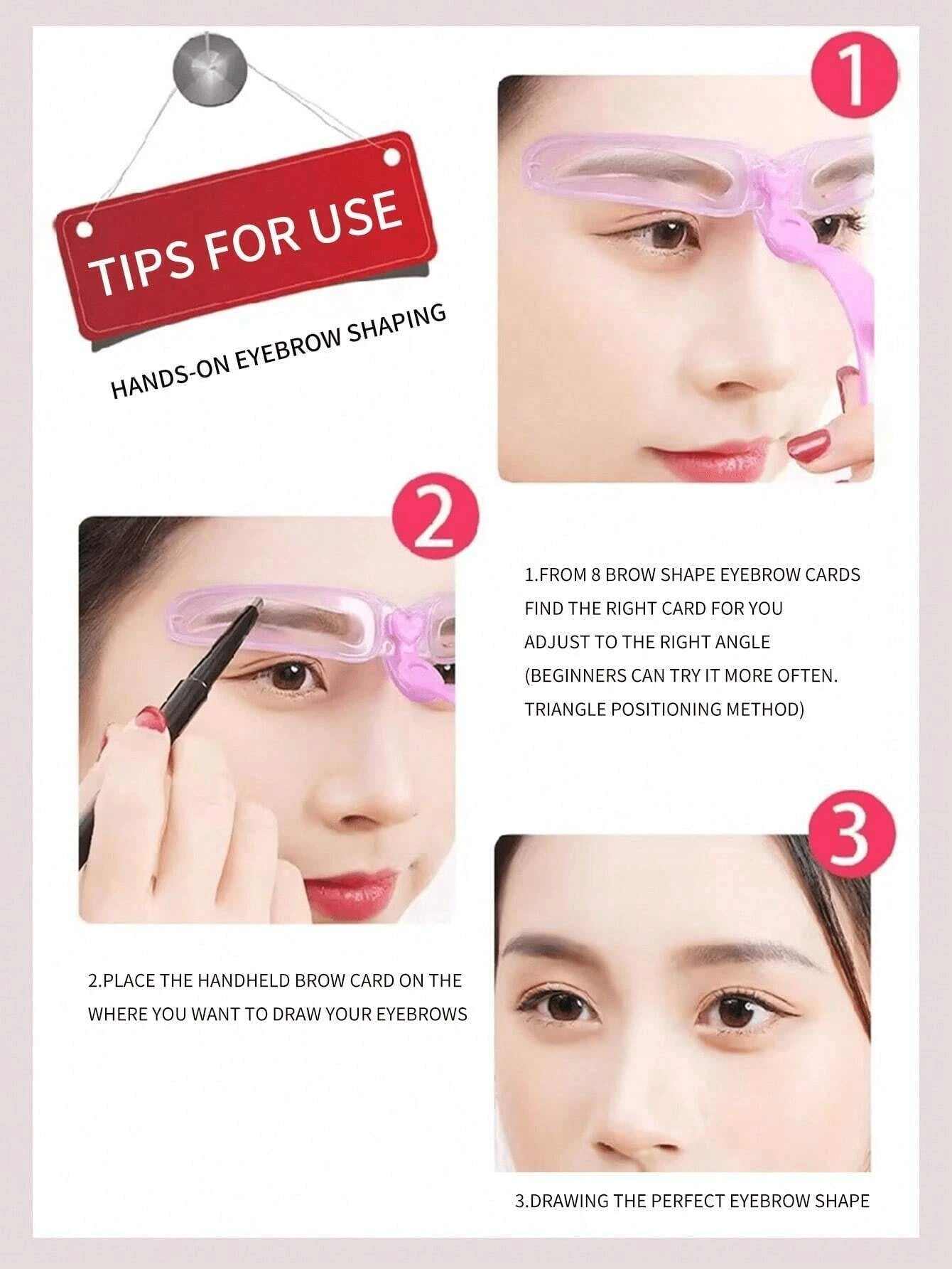 8-In-1 Reusable Eyebrow Template Set, Eyebrow Template Tool, Eyebrow Makeup Model Tool And Accessories