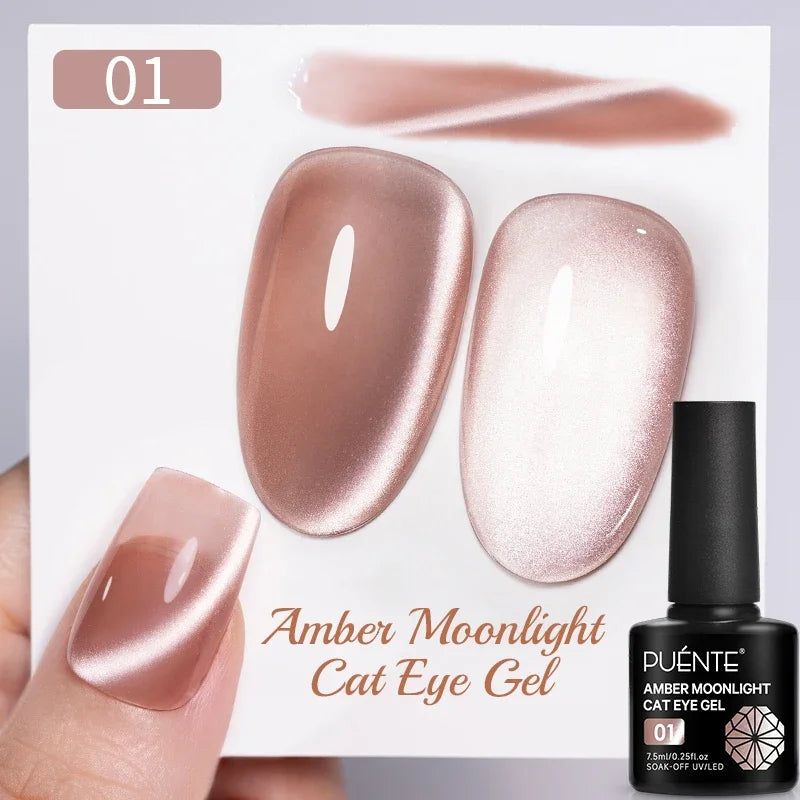 PUENTE Fruit Series Cat Magnetic Gel Nail Polish Summer Green Purple Pink Cat Eye Nail Gel Soak Off UV Semi-Permanent Varnish