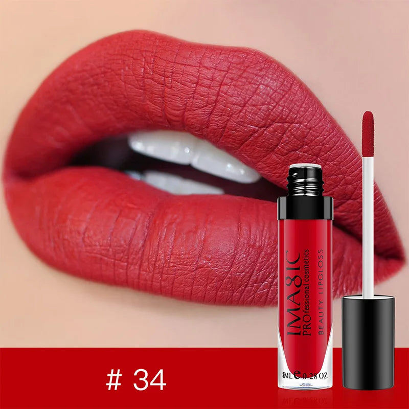 IMAGIC matte 28 color Sexy Matte Lipstick lipgloss Waterproof Long Lasting Gloss Beauty makeup lip gloss fashion lip