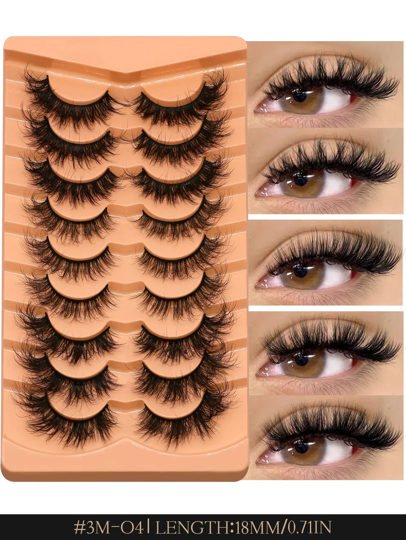 Cat Eyelashes Fluffy 3D Mink Eyelashes Natural Look False Lashes for Daily Party Wedding Lightweigh Reusable Makeup