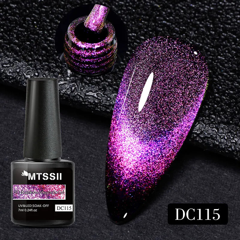 7ML Ice Transparent Glass Bead Moonlight Cat Eye Magnet Gel Nail Polish Jelly Ultra Shine Glitter Semi Permanent Soak Off UV Gel