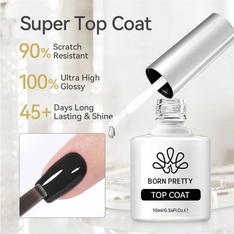 BORN PRETTY 10ml Sliver Carat Mirage Reflective Glitter Gel Nail Polish Sparkling Ultra Shine Soak Off UV Nail Art Gel Varnish