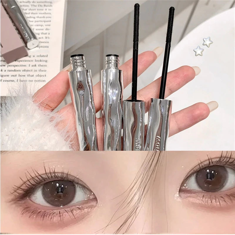 Silver Silk Fiber Matte Mascara Makeup Ultra-Fine Brush Lengthens Eyelashes Waterproof Fast Dry Eyelash Extension Mascara Makeup