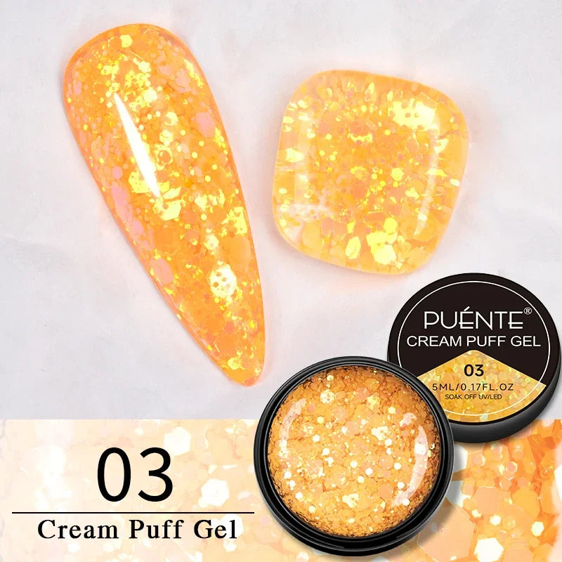 PUENTE 5ml Metallic Painting Liner Gel Polish Bright Mirror Effect Semi-Permanent UV Nail Varnish For Stunning French Nail Art