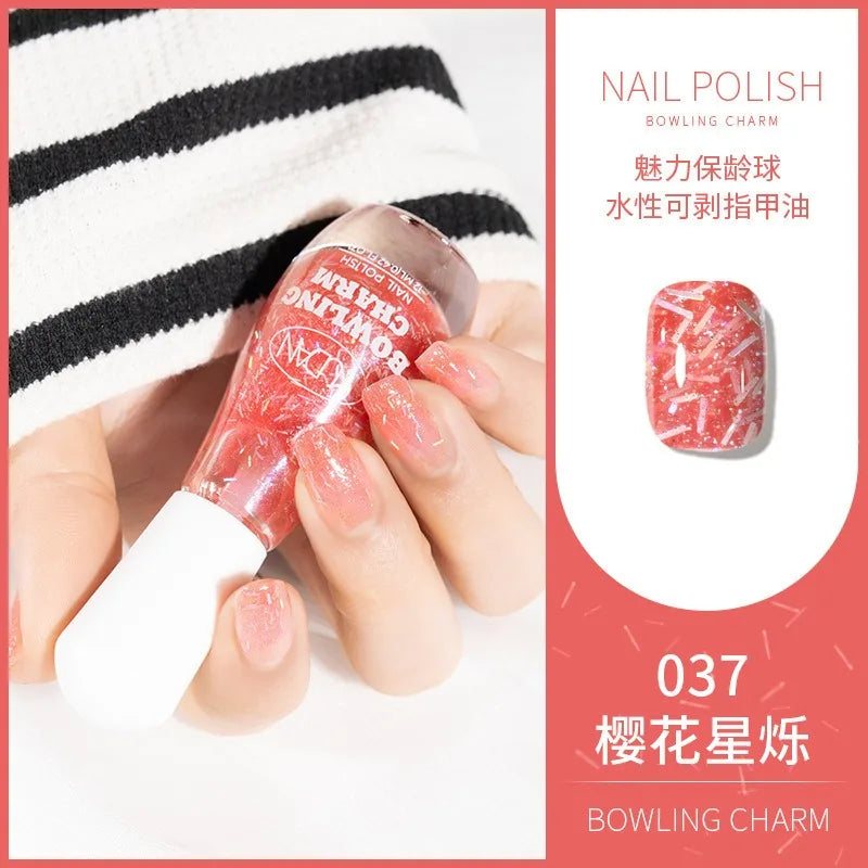 40 Colors New Nail Polish for Summer Water-based Quick Drying Tearable Nail Art Semipermanent Monochrome No Baking Lamp Varnish