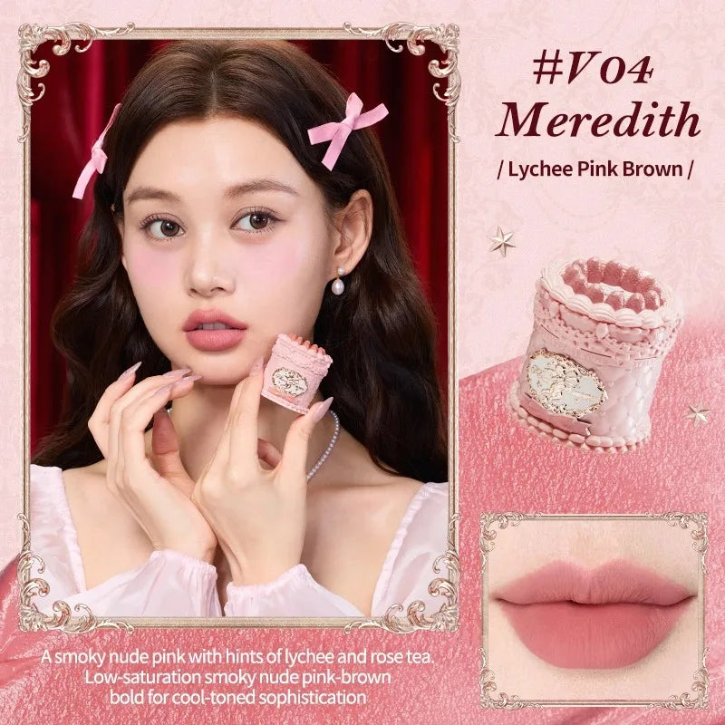 Flower Know Strawberry Rococo Cloud Liquid Lipstick Cream Lip Glaze Matte Milk Tea korean Makeup Long Lasting Lipgloss
