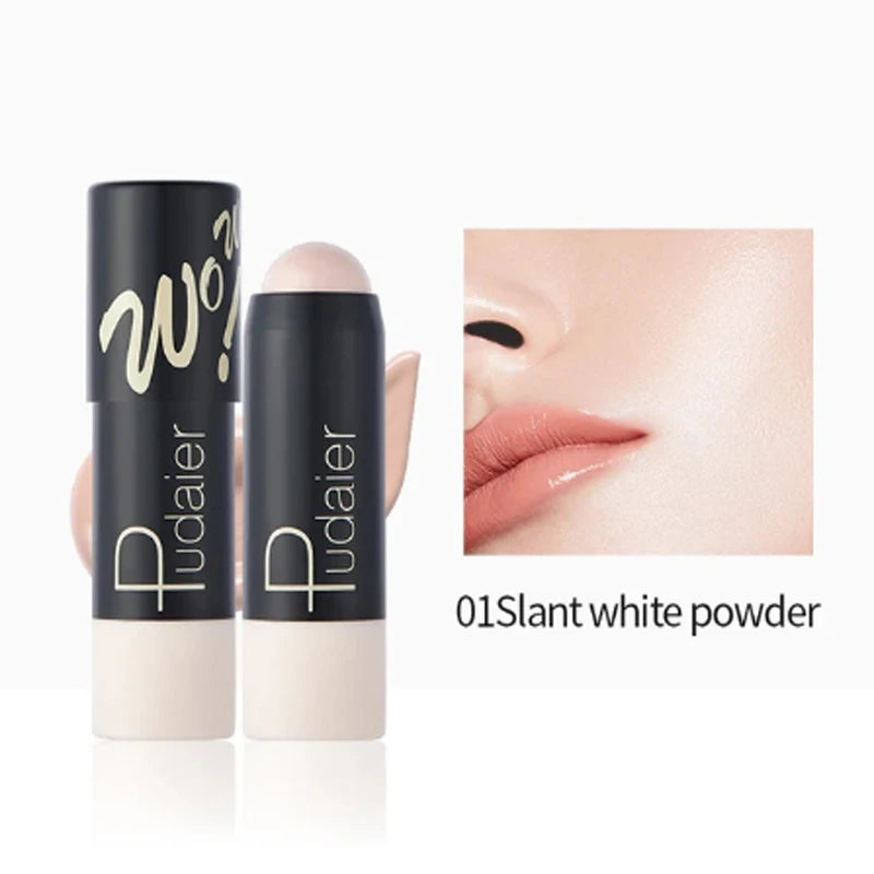 Full Coverage Lightweight Foundation Stick Contour Face Makeup Lasting Nude Foundation Base Hide Blemish Bronzer Cosmetics Brush