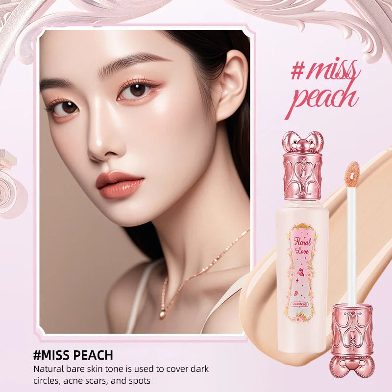 Hua Yin Ji Brightening Concealer, a fair-skinned girl's tender pink look, natural nude makeup, and a natural look,flowers