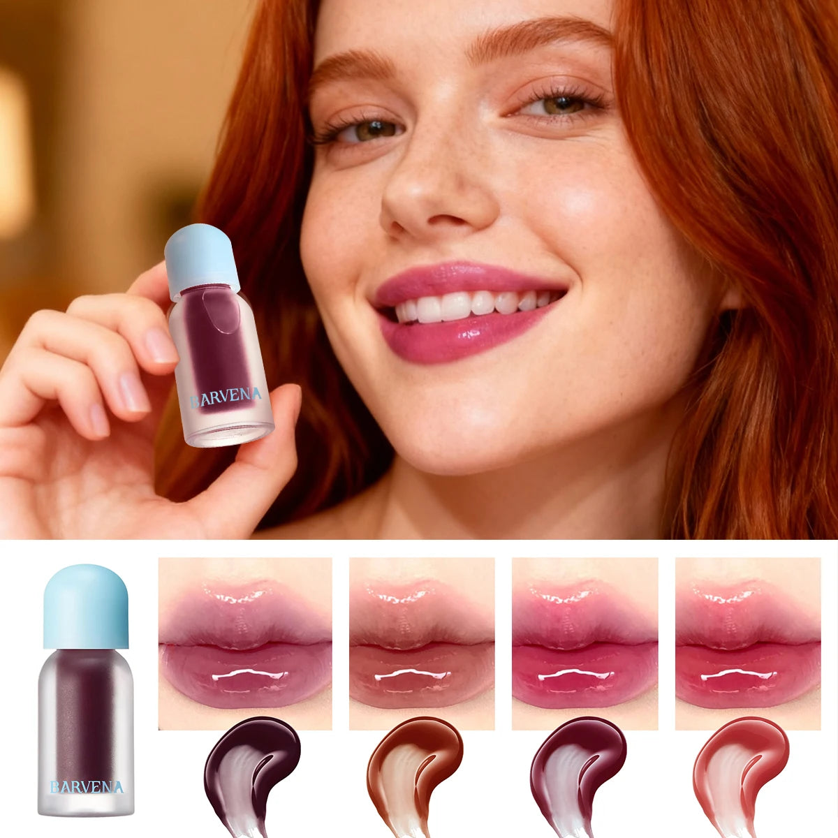 Colored mirror lip gloss soft brush head moisturizing gloss transparent plump lip gloss, long-lasting nourishing non stick cup
