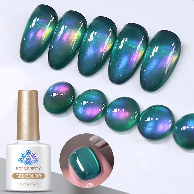 BORN PRETTY 10ml Wishing Apple Red Glass Bead Cat Magnetic Gel ultra Shine Soak Off UV Gel Nail Art Varnish Nail Supplies