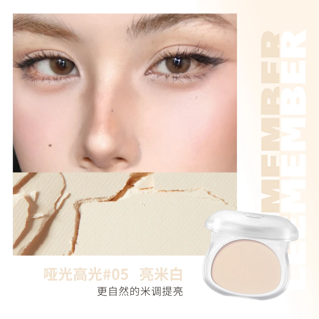 LEEMEMBER Contour Highlighter Powder Matte Fine Powder Longlasting Oil Control Natural Face Bronzer Brighten Makeup