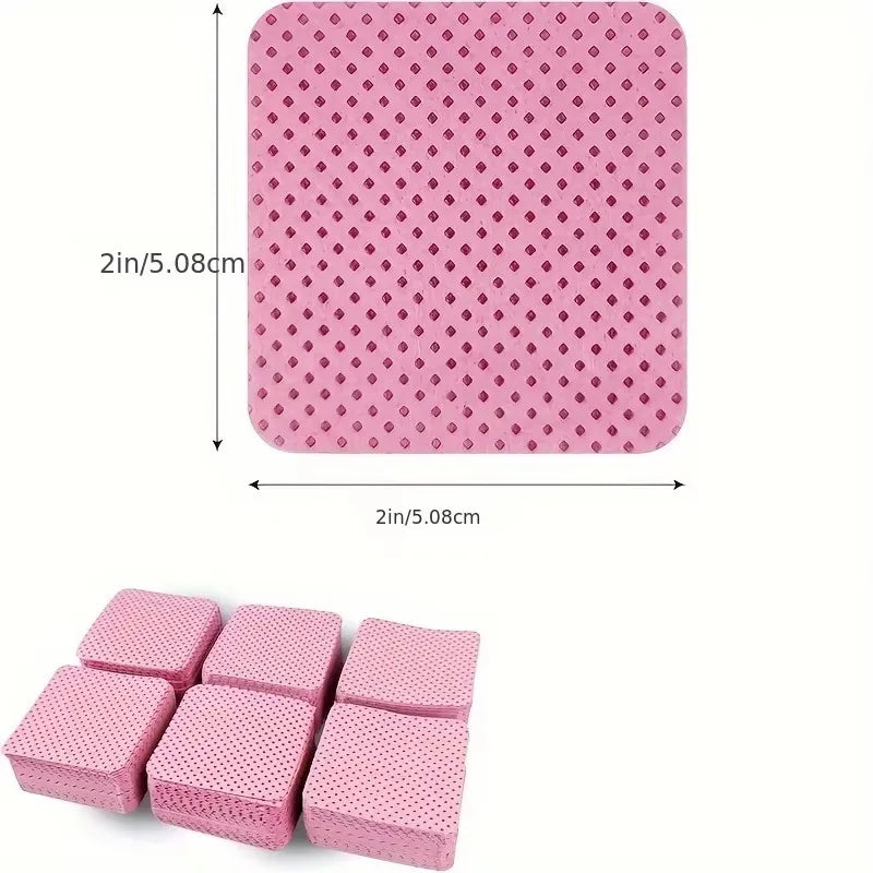 50 Lint-Free Nail Wipes, Super Absorbent Nail Wipes for Removing Gel Polish, Eyelash Extensions, and Nail Prep (White, Pink)