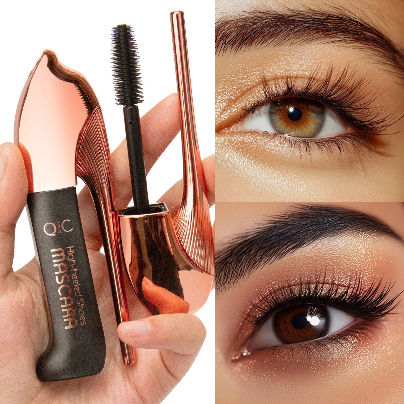 QIC High-heeled Shoes 3D Fiber Mascara - Waterproof Black