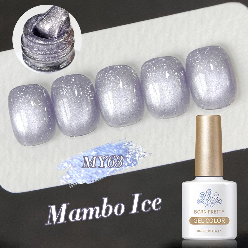 BORN PRETTY 10ml Fruit Purple Grape Cat Magnetic Gel Nail Polish 2025 New Whitening Guava Glass Beads Varnish Nail Supplies
