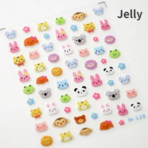 Cute Cat Eye Fishbone Animals Leopard Cat Ginger Cat Kitten Exclamation Point Paw Self Adhesive Nail Art Sticker Manicure Decals