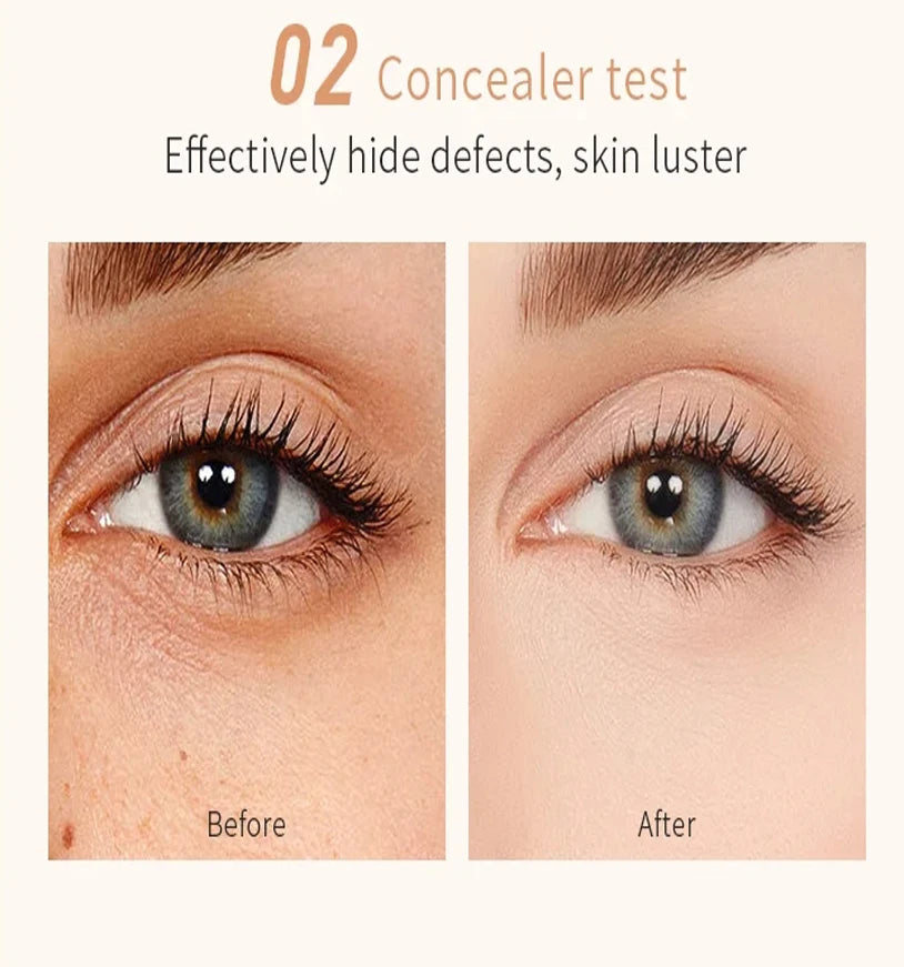 Full Coverage Lightweight Foundation Stick Contour Face Makeup Lasting Nude Foundation Base Hide Blemish Bronzer Cosmetics Brush