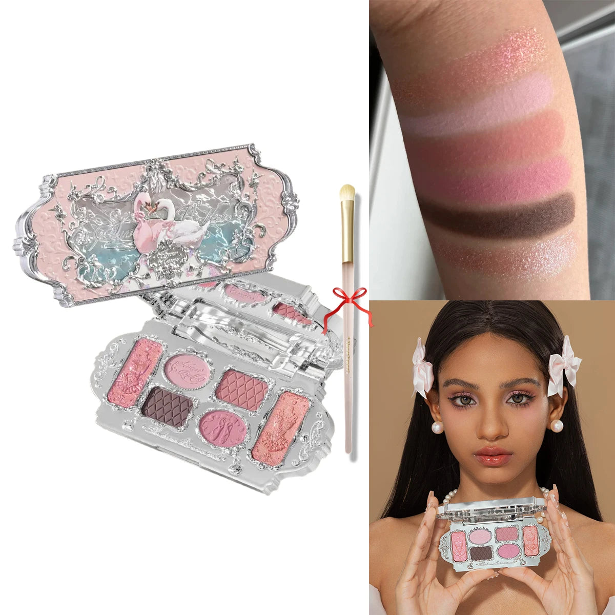 Flower Knows Swan Ballet 6-Color Eyeshadow Palette