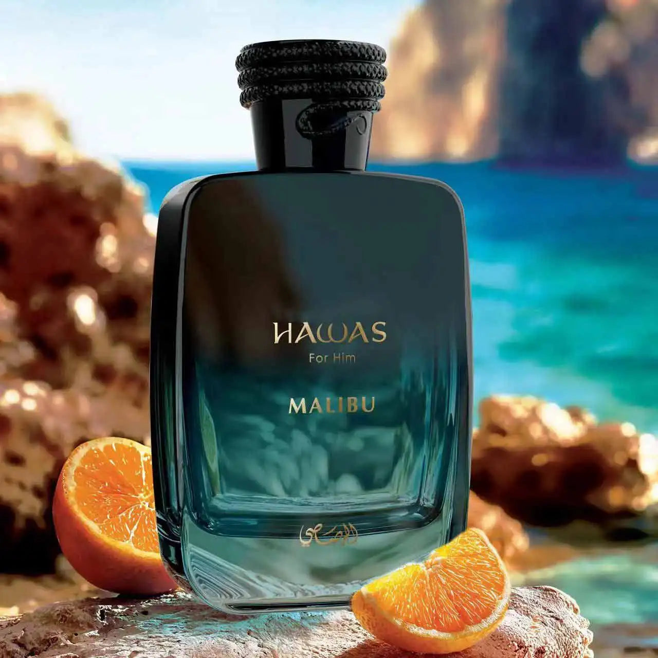 HAWAS MALIBU men's perfume, citrus flavor, 3.4FL-OZ capacity, specially designed for fashionable men to show personality