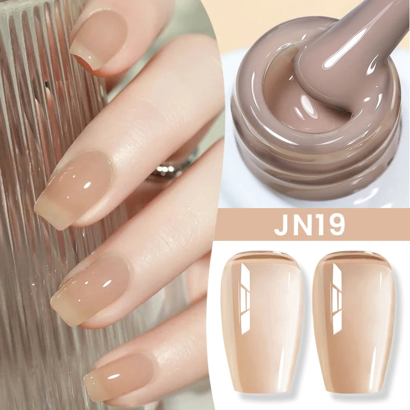 BORN PRETTY 10ml Translucent Color Gel Polish Jelly Nude Autumn Jelly Amber Semi Permanent UV Gel Nail Art Soak Off Gel Varnish