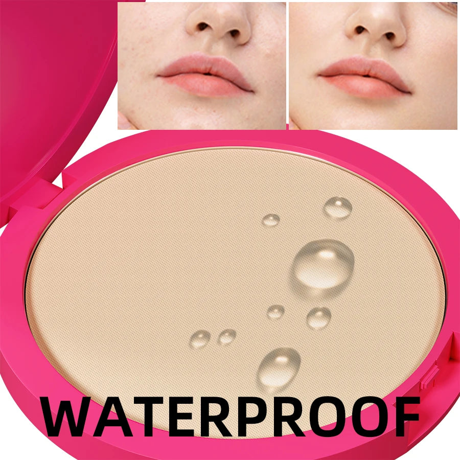 4 Color Oil Control Matte Face Powder Long Lasting Flawless Setting 1PC Powder Face Makeup Full Coverage Pressed Powder Gifts