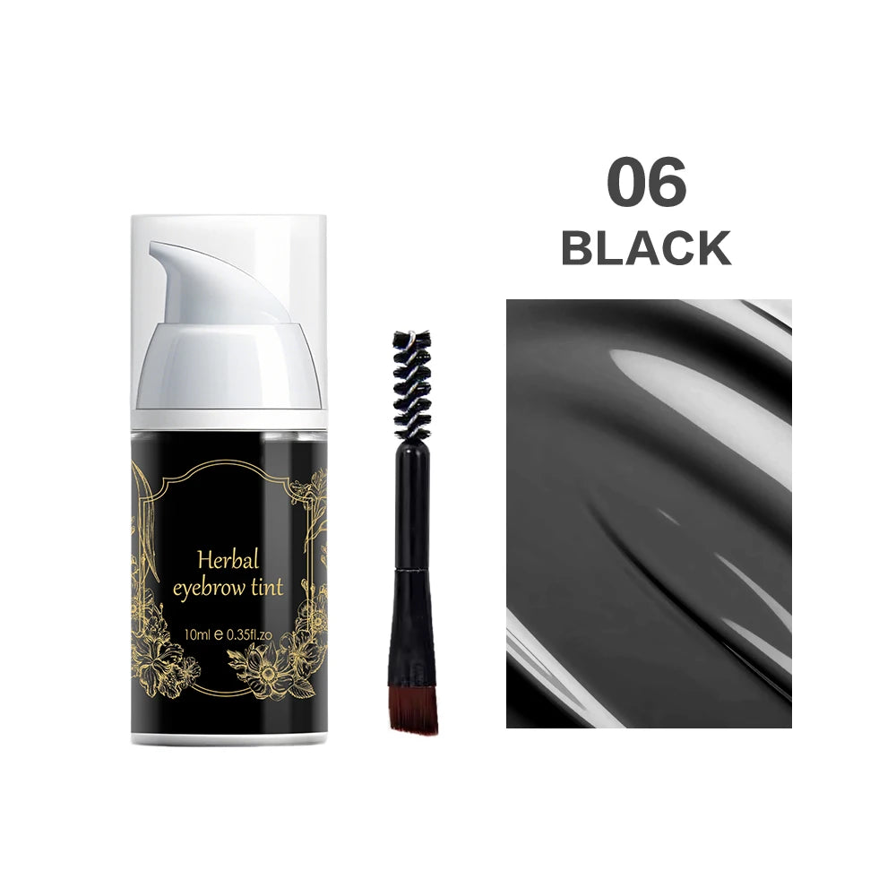 Waterproof Henna Brow Tint Kit Professional Salon Formula Long-Lasting Natural Eyebrow Dye Black&Brown Easy to Use at Home