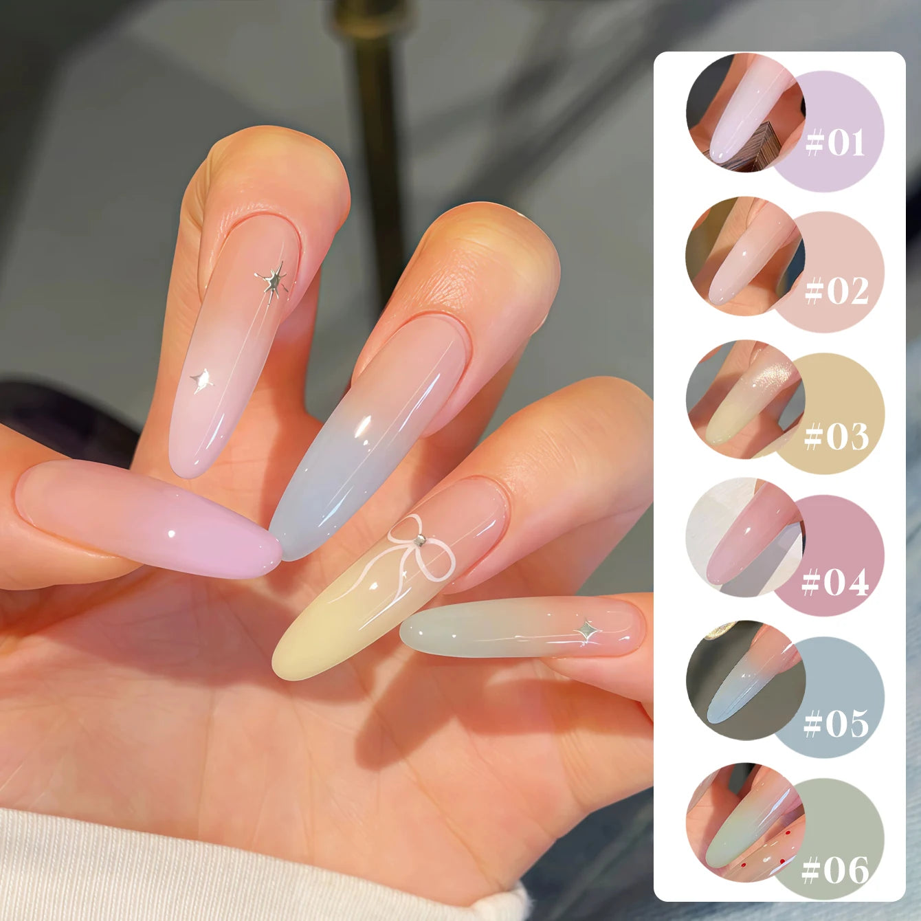 MIANEL 12ML 1-6PCS 2026 New Release Jelly Dopamine Candy Gel Nail Polish - Multi-Color Nude Sheer Finish Bestseller