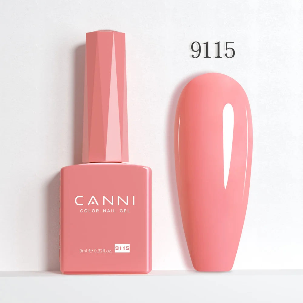 CANNI Hema Free Nail Gel Polish Fall Color Collection Semi Permanent Diamong Long Wear Top Coat Red Gorgeous JellyNude Color 9ml