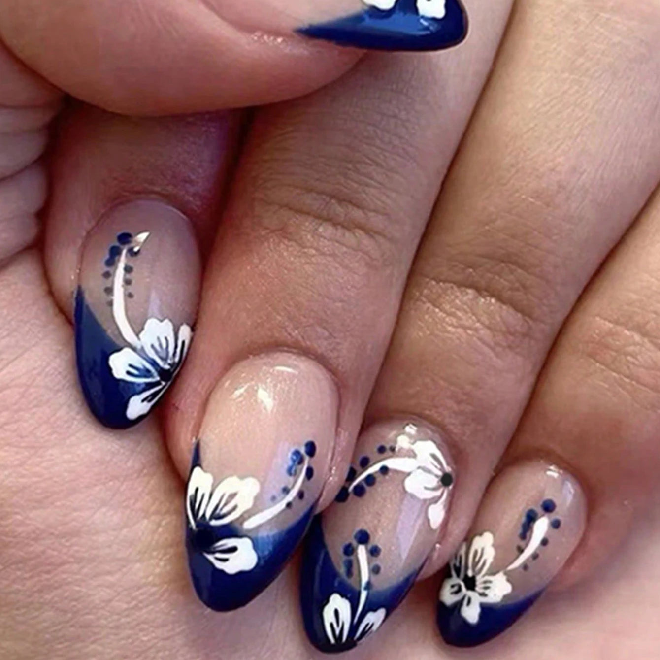 ARTAUG 24PCS Medium Stiletto Pink Black French Tip Press On Nails Star Pattern Glitter Press On Nails