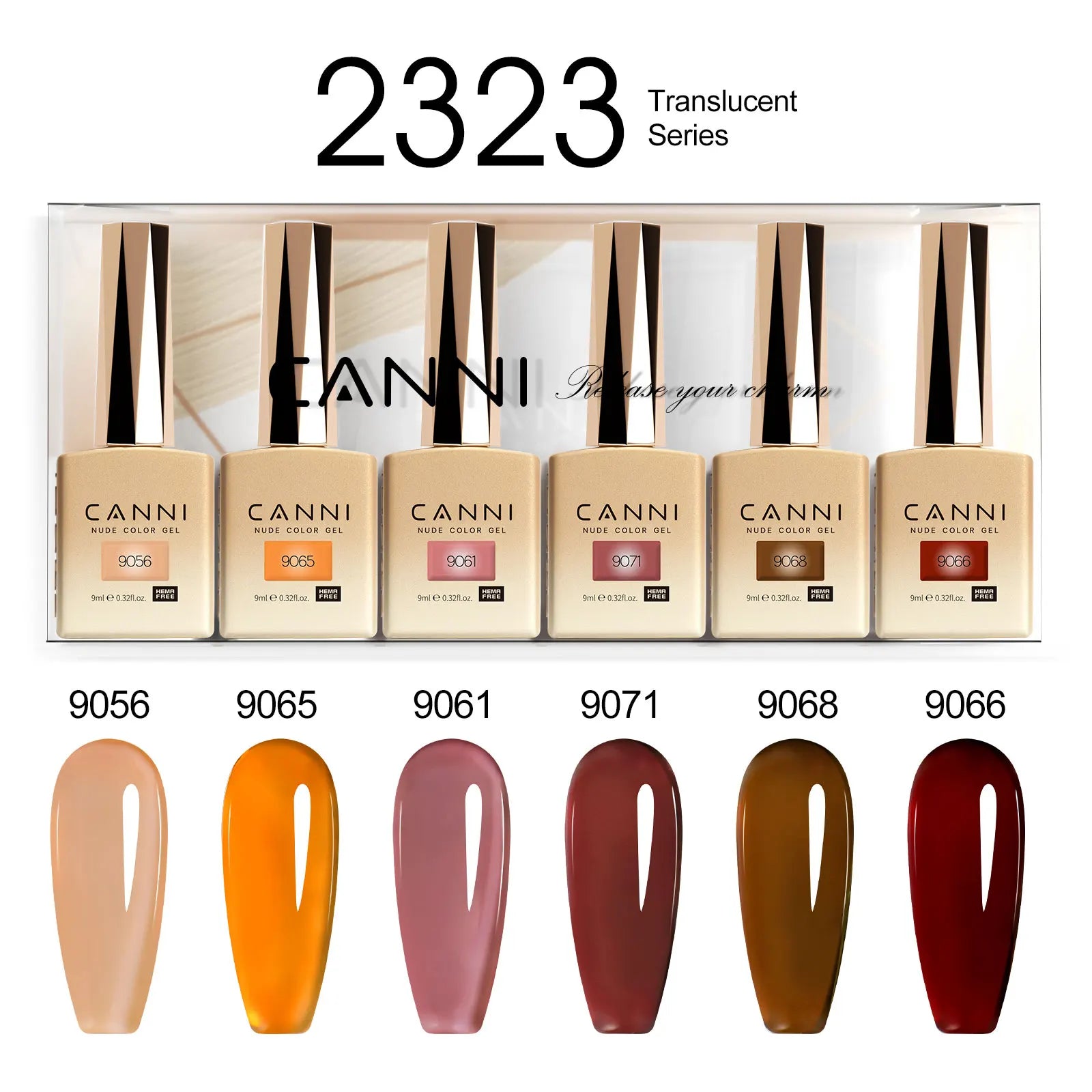 6pcs*9ml CANNI HEMA FREE Nail Gel Polish Set Gorgeous Color Semi Permanent Pigmented Painting Gel Soak off UV LED Gel Nails Kit